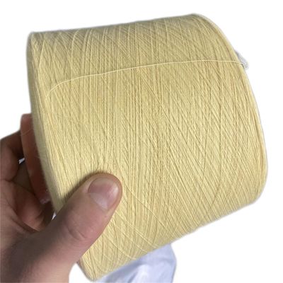 66TEX الفقرة غزل ألياف الأراميد أصفر خام Ne18 / 2 لقفازات مقاومة للقطع