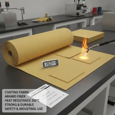 طلاء النسيج نسيج الأراميد مقاوم للحرارة 260 درجة مادة متينة قوية مثالية لملابس السلامة والصناعية