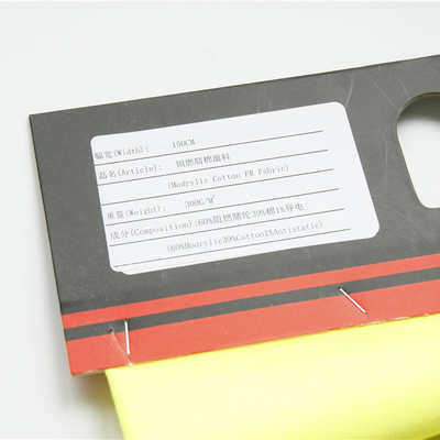 300gsm نسيج القطن Modacrylic الاستاتيكيه أصفر نيون للملابس الواقية